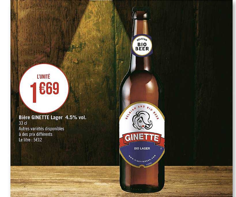bière ginette lager 4.5% vol.