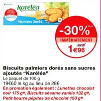 Biscuits Palmiers Dorés Sans Sucres Ajoutés Karéléa