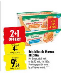 bols idées de maman blédina 2+1 offert