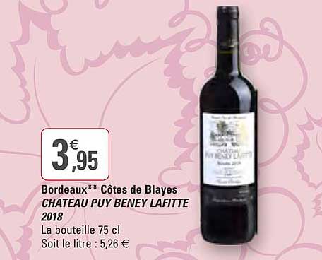 bordeaux côtes de blayes chateau puy beney lafitte 2018