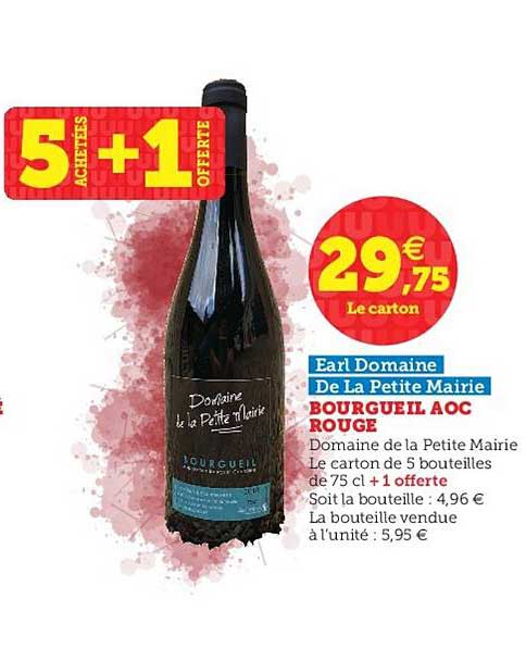 Bourgeuil Aoc Rouge Earl Domaine De La Petite Mairie