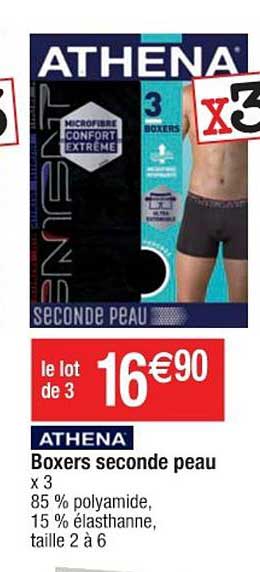 boxers seconde peau athena