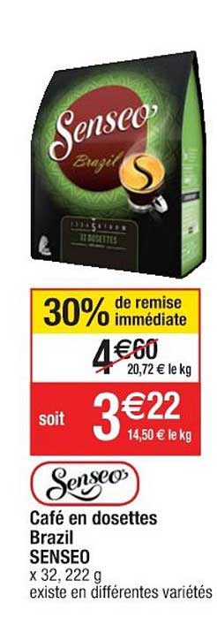 café en dosettes brazil senseo 30% de remise immédiate