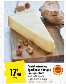 cantal entre deux appellation d'origine protégée bio