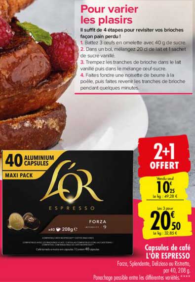 Capsules De Café L'or Espresso 2+1 Offert