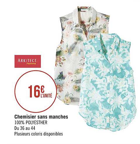 chemisier sans manches arkitect femme