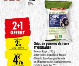 Chips De Pommes De Terre Ethiquable 2+1 Offert