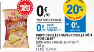 chips ondulées saveur poulet rôti pom'lisse