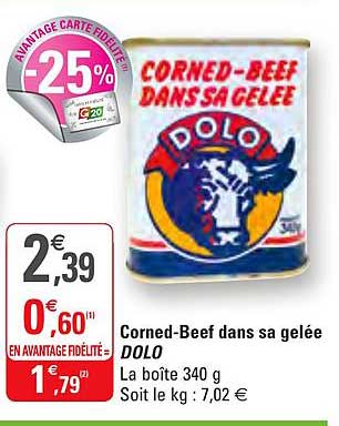 corned beef dans sa gelée dolo