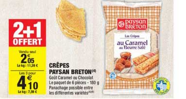 crêpes paysan breton 2+1 offert