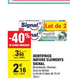 Dentifrice Nature Elements Signal -40% De Remise Immédiate