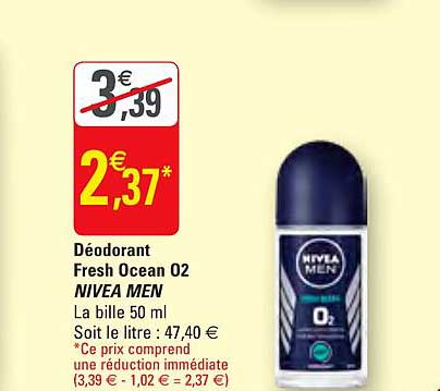 Déodorant Fresh Ocean 02 Nivea Men