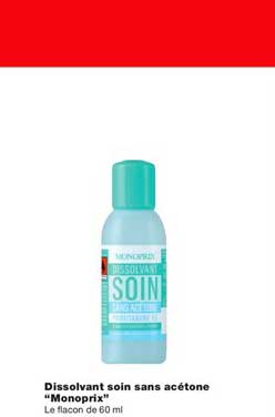 dissolvant soin sans acétone monoprix