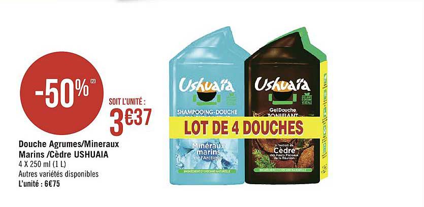 douche agrumes mineraux marins cèdre ushuaia