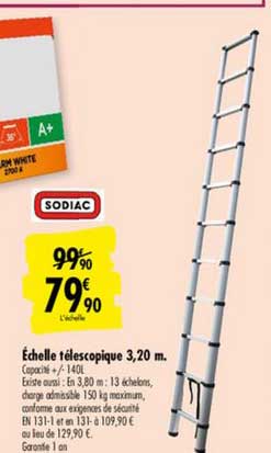 echelle télescopique 3.20 m sodiac