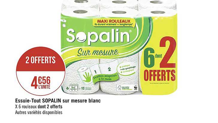 essuie tout sopalin sur mesure blanc