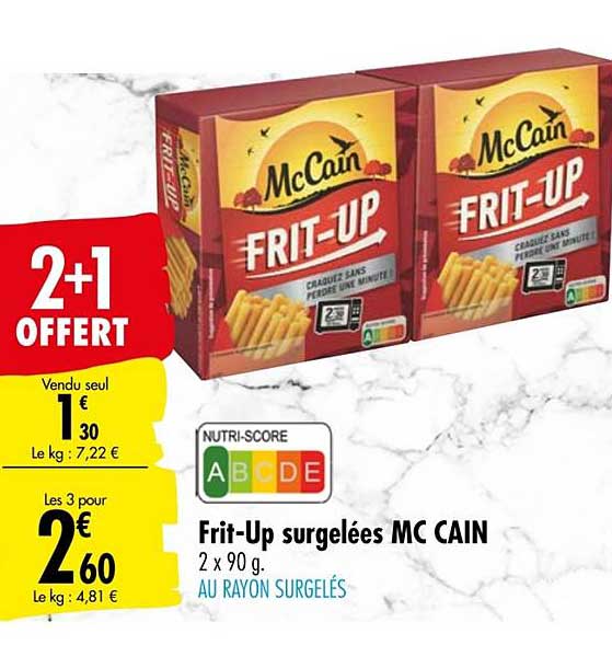 frit up surgelées mc cain 2+1 offert