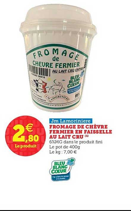 Fromage De Chèvre Fermier En Faisselle Au Lait Cru Jm Lamorinière