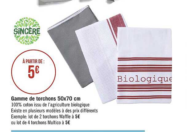 gamme de torchons 50x70 cm
