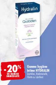 gamme hygiène intime hydralin