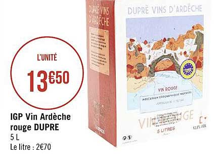 igp vin ardèche rouge dupre