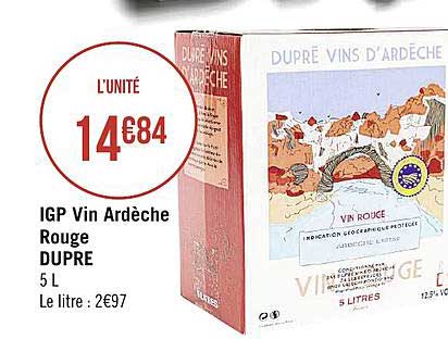 igp vin ardèche rouge dupre