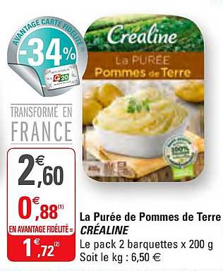 La Purée De Pommes De Terre Créaline