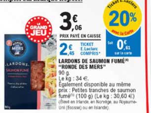 lardons de saumon fumé ronde des mers