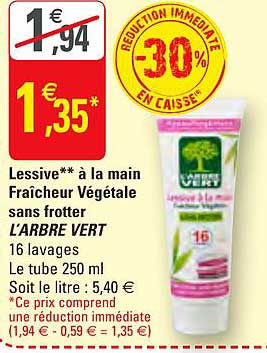 lessive à la main fraîcheur végétale sans frotter l'arbre vert