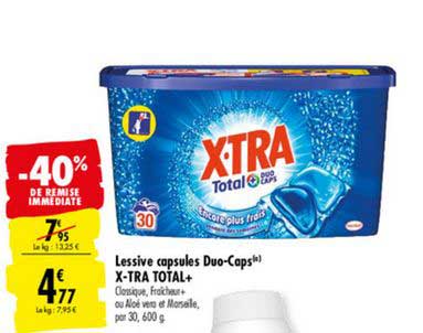 lessive capsules duo caps x tra total+ -40% de remise immédiate