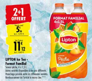 Lipton Ice Tea Format Familial 2+1 Offert