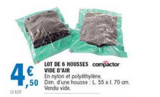lot de 6 housses vide d'air compactor