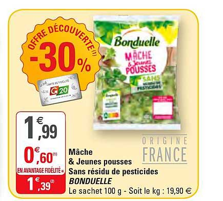 mâche & jeunes pousses sans résidu de pesticides bonduelle