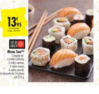 menu san sushi daily
