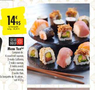 menu yon sushi daily