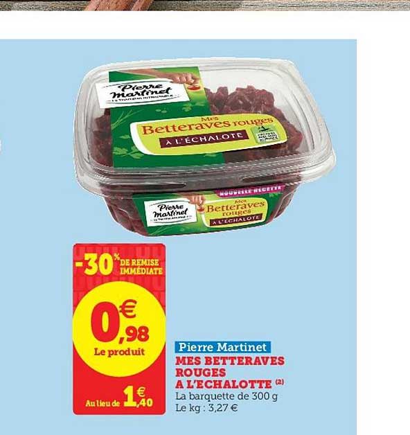 mes betteraves rouges à l'échalotte -30% de remise immédiate