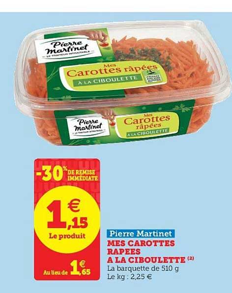 mes carottes râpée à la ciboulette -30% de remise immédiate