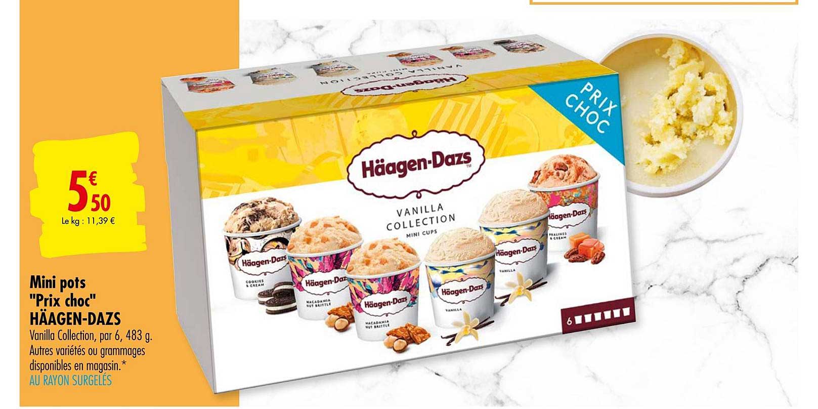 mini pots prix choc häagen dazs