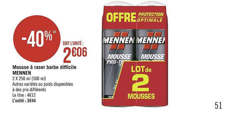 mousse à raser barbe difficile mennen