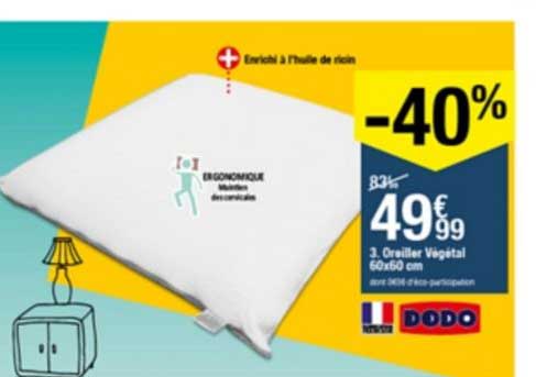 oreiller végétal 60x60 cm