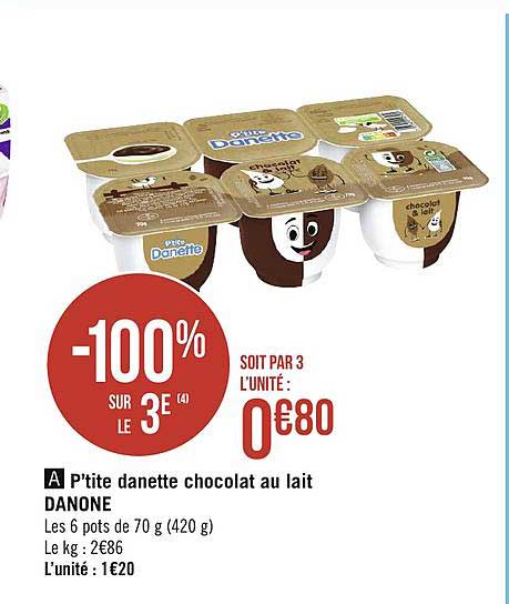 p'tite danette chocolat au lait danone