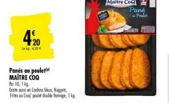 panés au poulet maître coq