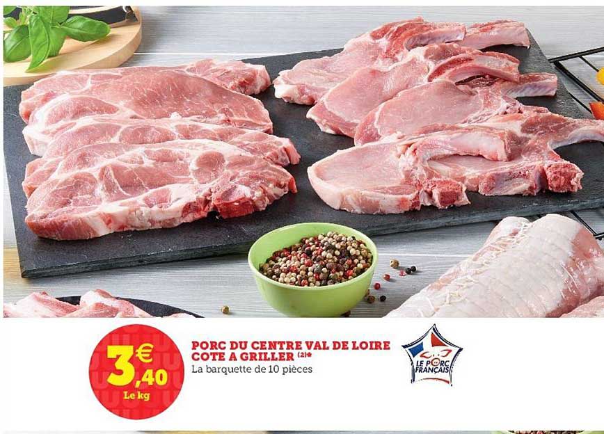 porc du centre val de loire côte à griller