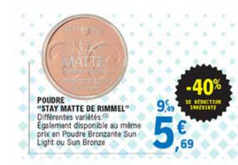 poudre stay matte de rimmel -40% de réduction immédiate