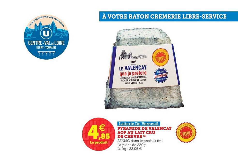 pyramide de valencay aop au lait cru de chèvre laiterie de verneuil