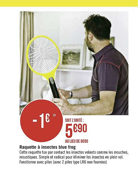 raquette à insectes blue frog