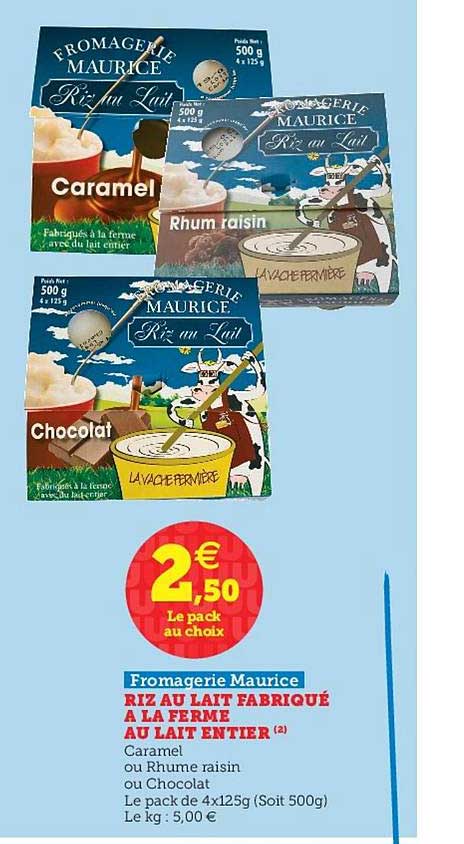 Riz Au Lait Fabriqué à La Ferme Au Lait Entier Fromagerie Maurice