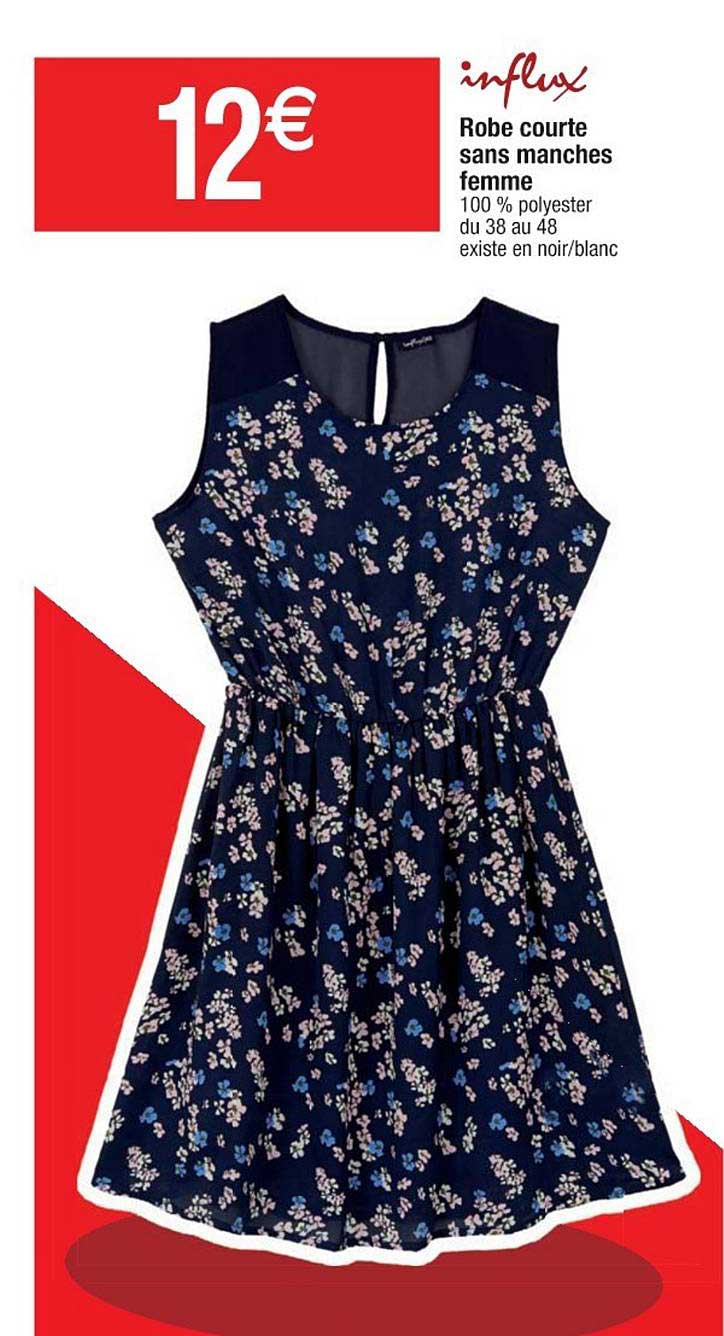 robe courte sans manches femme influx