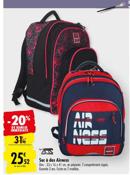 Sac à Dos Airness -20% De Remise Immédiate