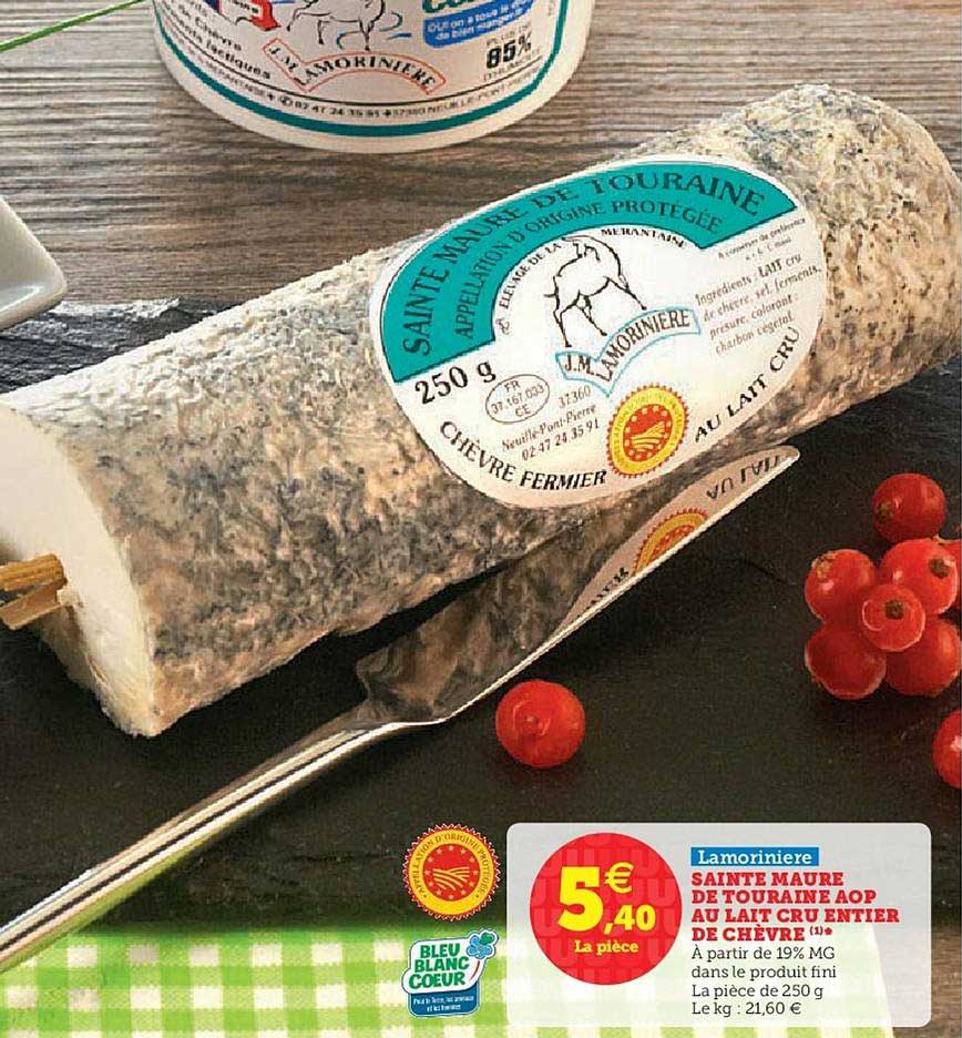 sainte maure de touraine aop au lait cru entier de chèvre lamorinière